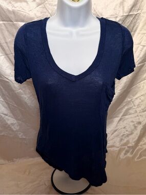 Navy V-Neck Short Sleeve Tee